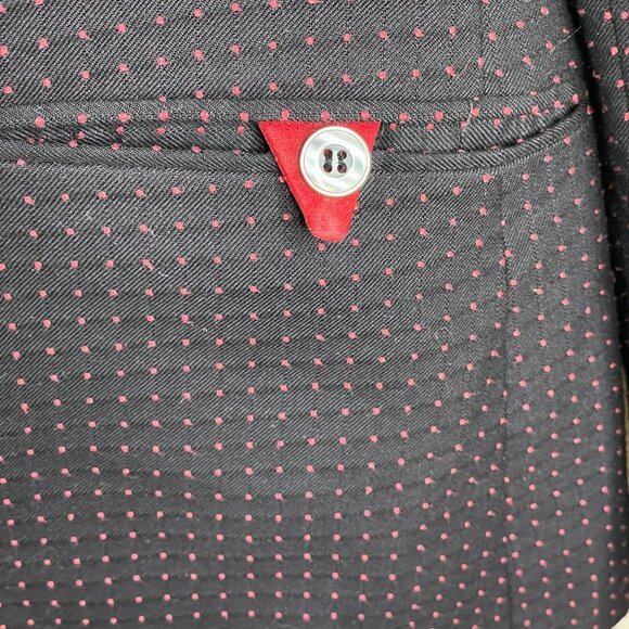 Vintage Y2K Velour Trim Retro Hipster Dinner Jacket 40 Slim Cocktail Blazer - Picture 8 of 16